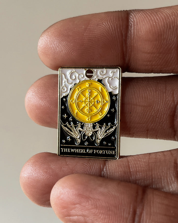 “The wheel of fortune” Tarot card charm - 1 pc