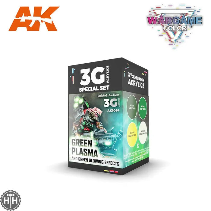 Wargame Color Set. Green Plasma And Glowing Effect AK Paint Sets AK Interactive