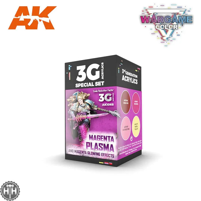 Wargame Color Set. Magenta Plasma And Glowing Effect AK Paint Sets AK Interactive