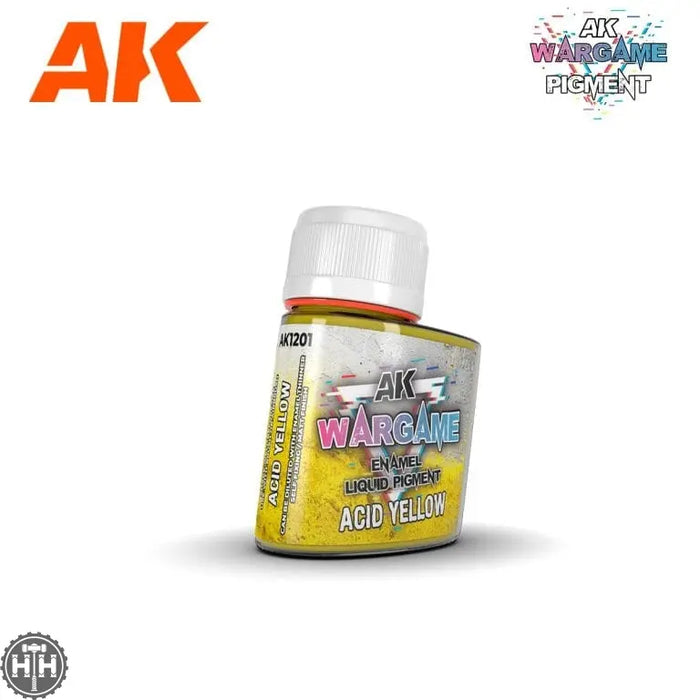 Wargame Liquid Pigment: AK1201 Acid Yellow 35ml Liquid Pigments (Enamel) AK Interactive