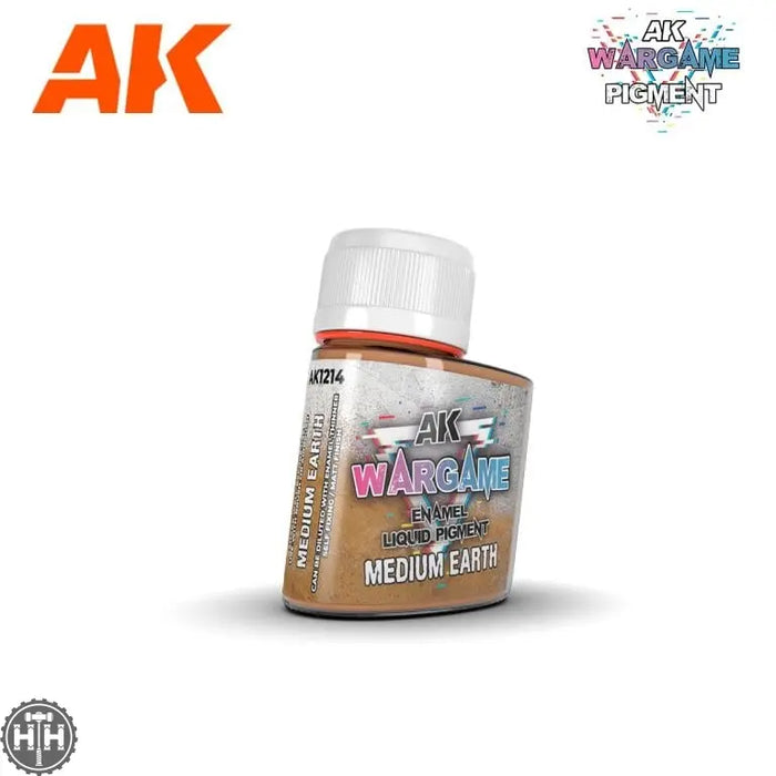 Wargame Liquid Pigment: AK1214 Medium Earth 35ml Liquid Pigments (Enamel) AK Interactive