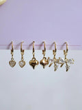 White Bow Shine Earring Set