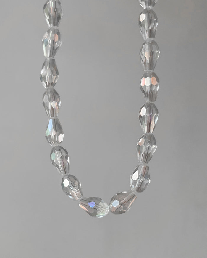 White Drop Crystal Beads | 8mm | 1 line