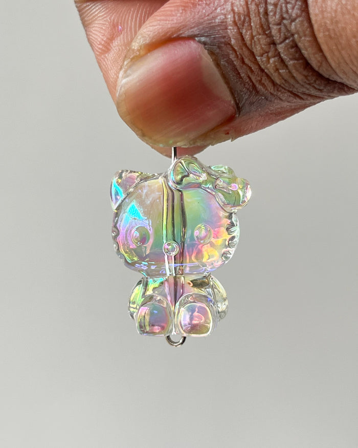 White kitty Bead 1 pc