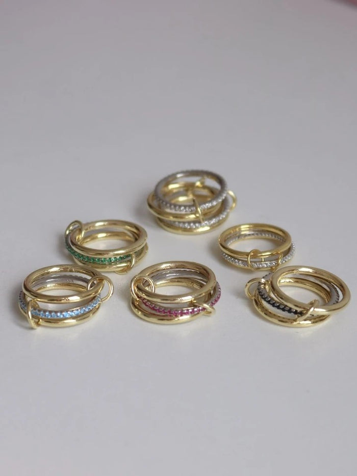 White Multiple 925 Silver Ring