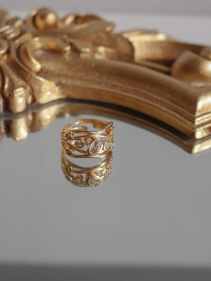 White Multiple Drops Ring
