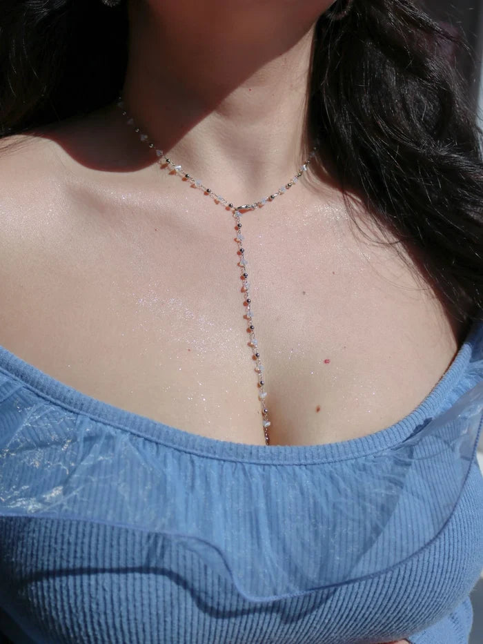 White Tears Y Necklace