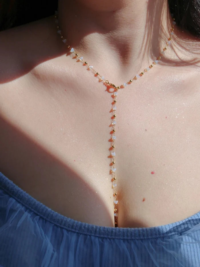 White Tears Y Necklace