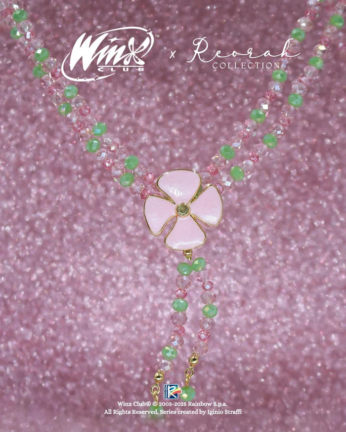 Bloom with Flora's natural magic wearing the Winx Club® Flora Flower Beaded Choker Necklace. Officially licensed floral jewelry inspired by the Fairy of Nature. A charming accessory for every Winx Club fan.