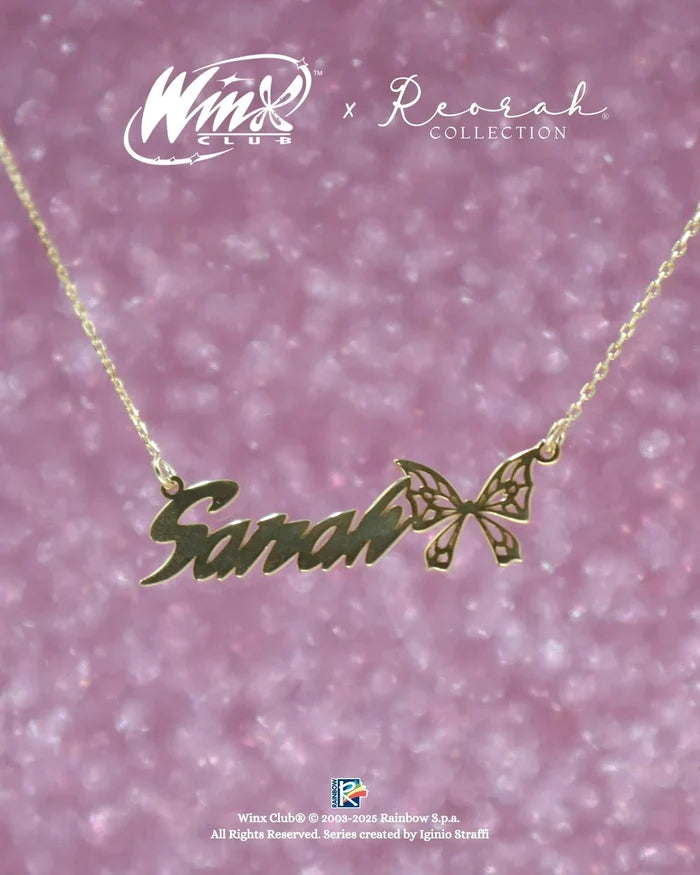 Winx Club® Flora Personalized 925 Silver Enchantix Wings Name Necklace